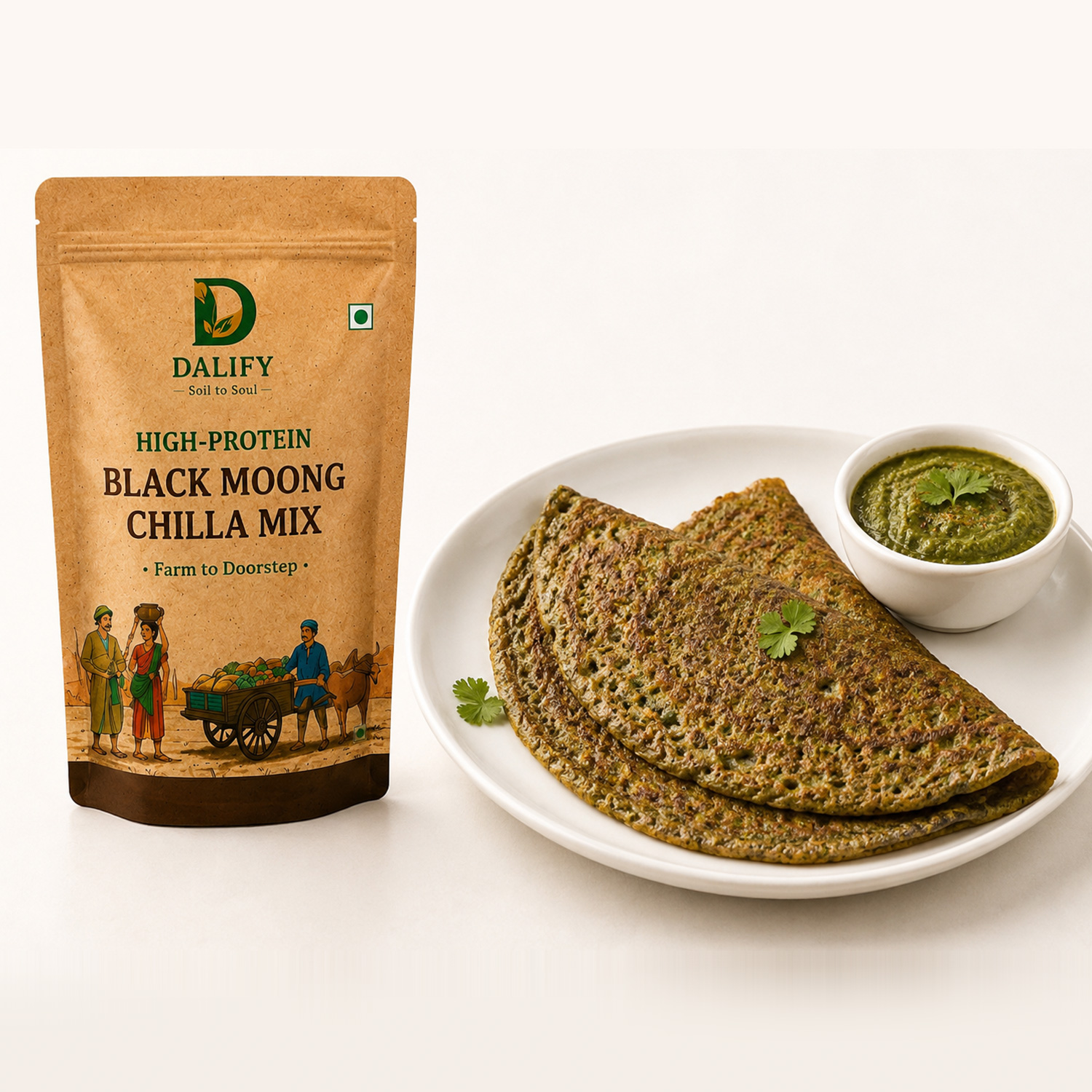 High Protein Black Moong Chilla Mix