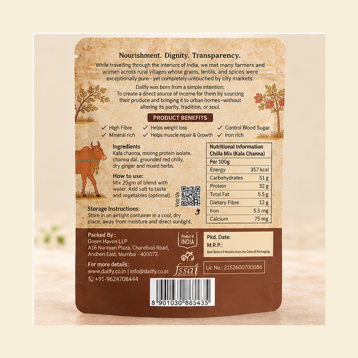 High Protein Kala Chana Chilla Mix