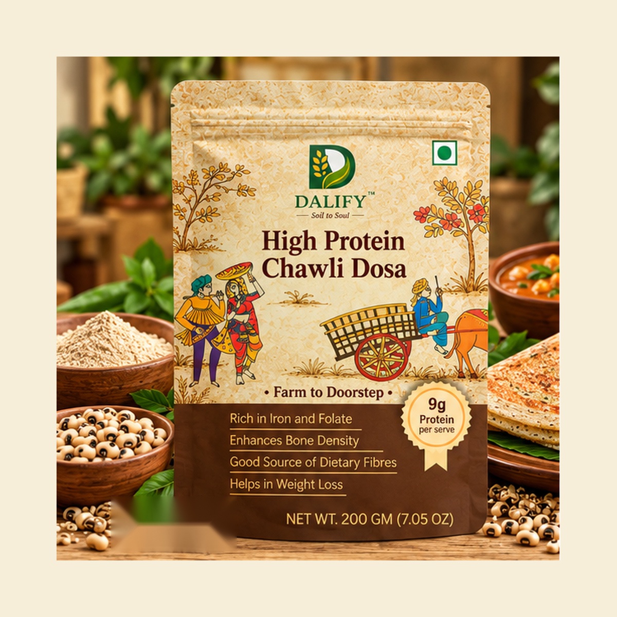 High Protein Chawli Dosa Mix