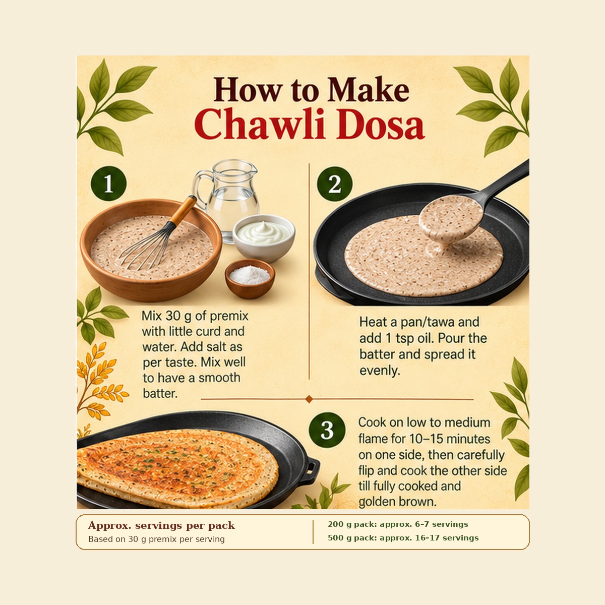 High Protein Chawli Dosa Mix