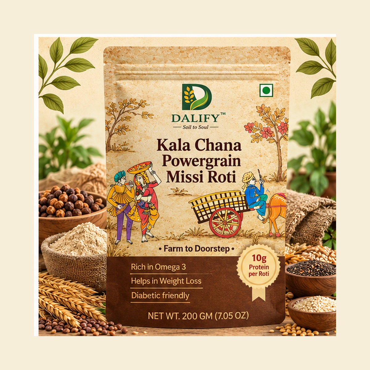 Kala Chana Powergrain Missi Roti