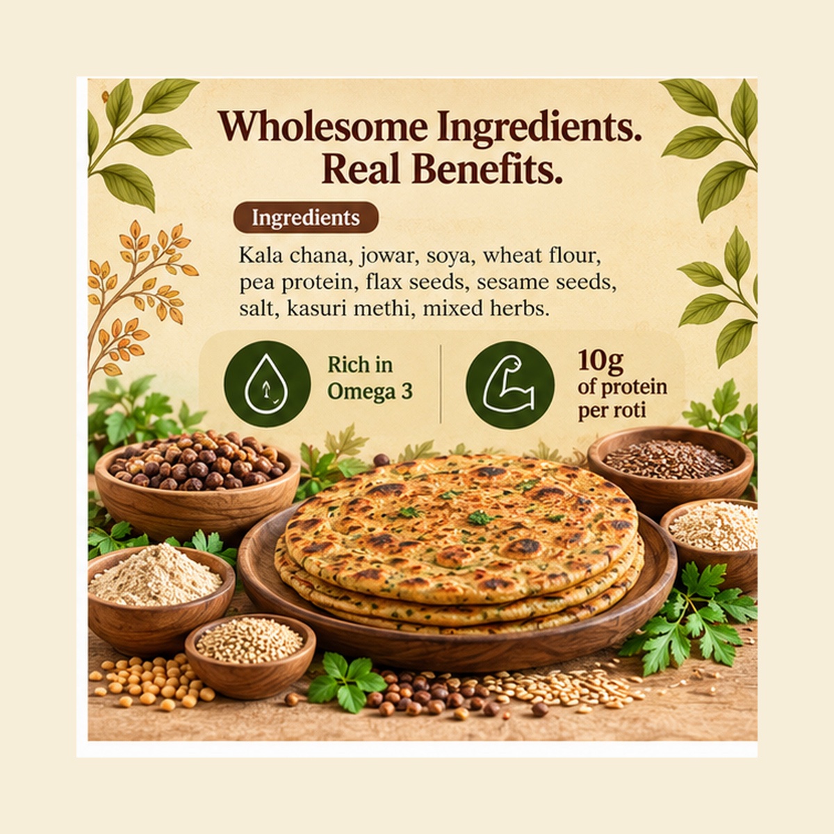 Kala Chana Powergrain Missi Roti